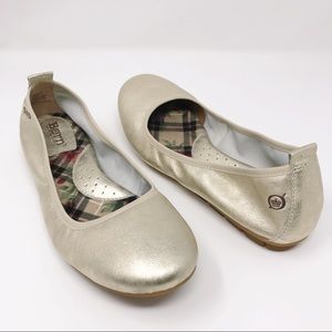 Born Light Gold Leather Flats Size 7
